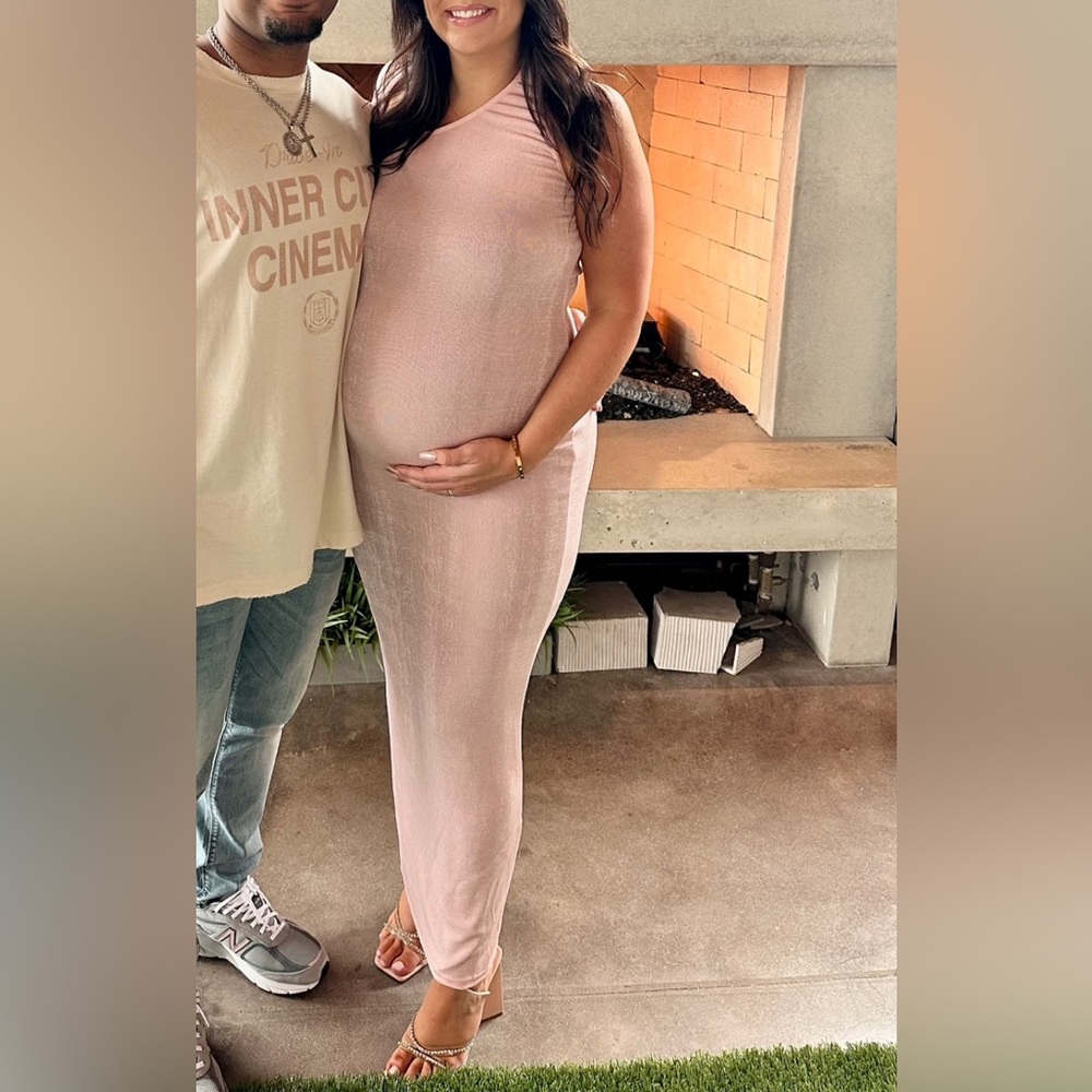 Plt Pink Slinky Maternity Dress - Gem